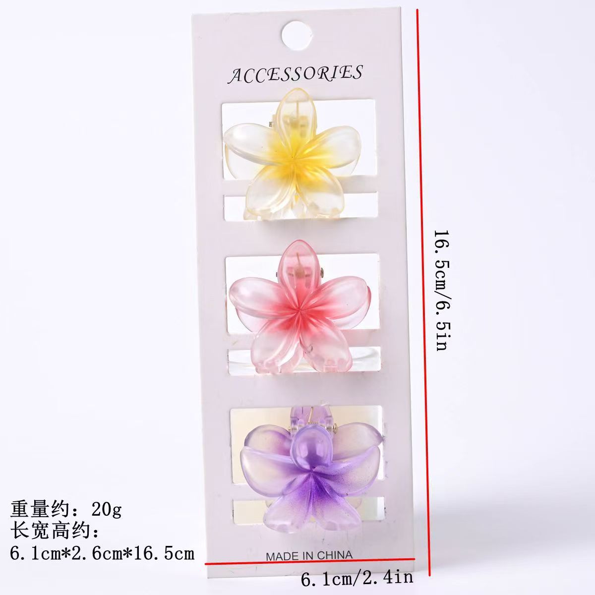 4cm matte gradient frangipani color travel essential hairpin, half-tied ponytail side clip, wholesale foreign trade supply pic 2