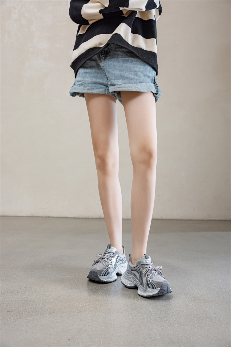复古小众真皮厚底老爹鞋女2026春季新款轻便增高运动鞋网面休闲鞋详情8