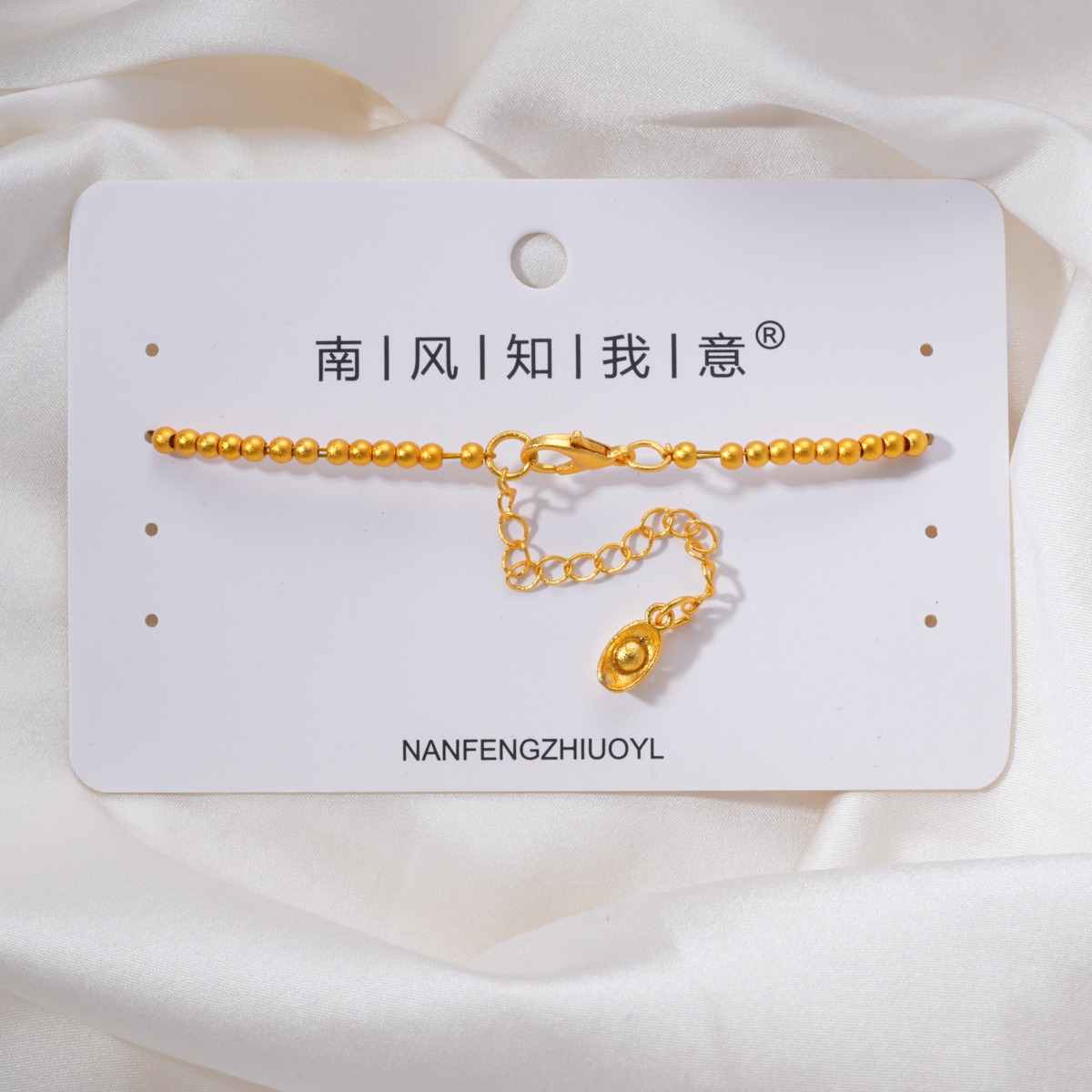 Ancient Vietnamese sand gold accessories, high color retention, beaded peach with zirconium pendant, bracelet, necklace, extension chain diy accessories pic 15