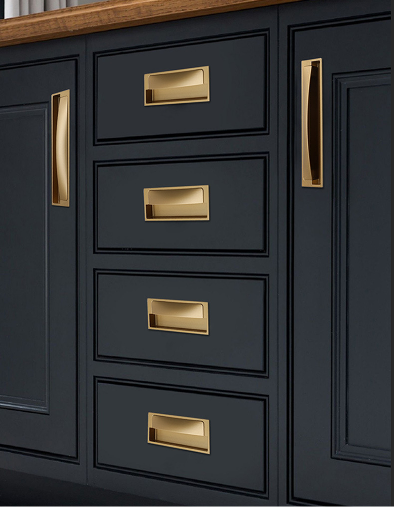 黑色隐形拉手嵌入式暗装柜门衣柜抽屉金色现代简约谷仓移门把手详情13