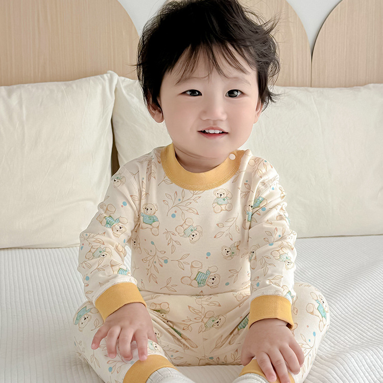 儿童秋衣秋裤套装纯棉男童保暖内衣女童女孩打底春秋宝宝中童睡衣详情14