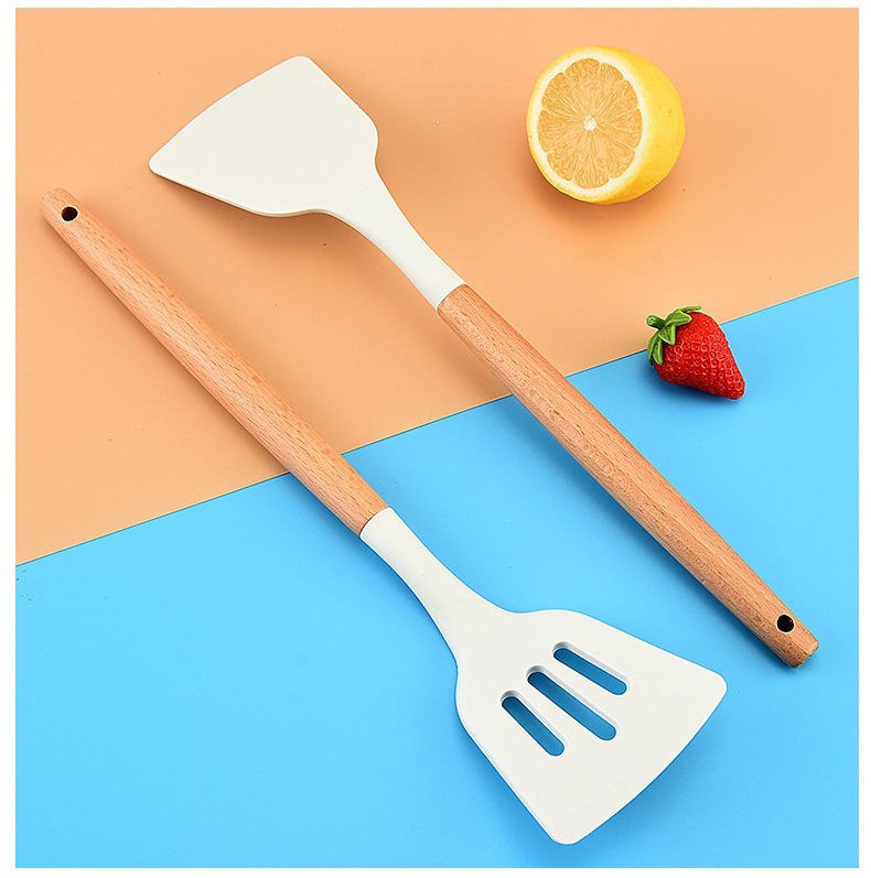 硅胶锅铲三件套不粘锅专用炒菜铲子食品级硅胶汤勺煎铲厨具套装详情12