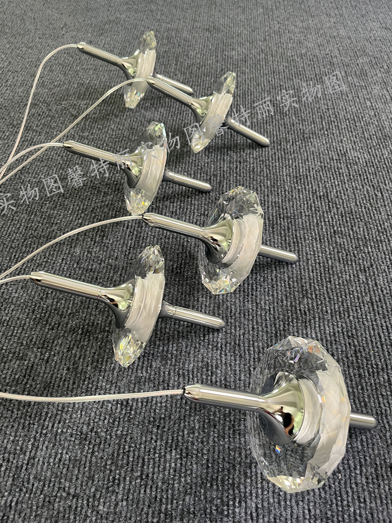 Crystal staircase chandelier, modern, simple and high-end, light luxury duplex, personalized dining room, bedroom, bedside small chandelier pic 15