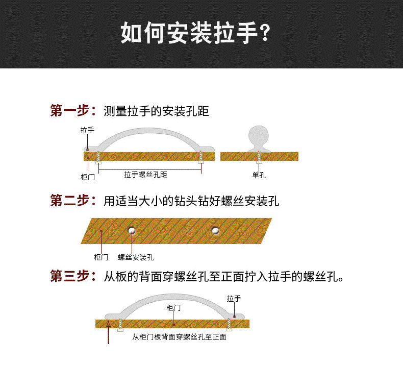 单孔拉手简约黑色圆型橱柜抽屉实心太空铝把手铝合金金色小拉手详情16