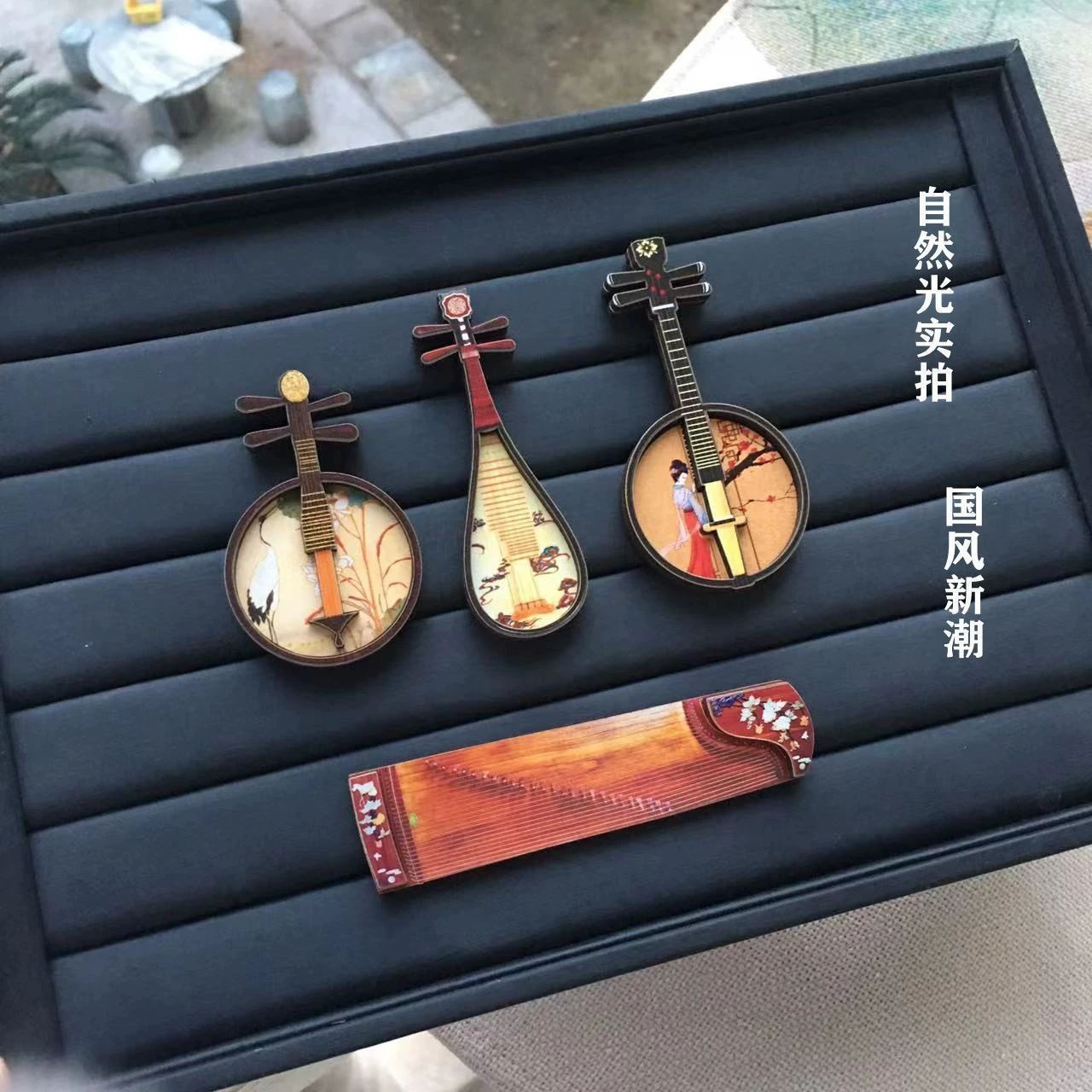 Suzhou Chinese-style wooden fridge magnets with a national trend and ancient style, cultural and creative souvenirs, fridge magnets on Instagram, high appearance level diy pic 1
