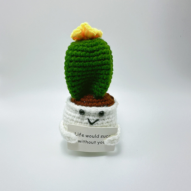 跨境正能量黄瓜土豆水果蔬菜手工毛线成品钩织玩偶趣味盆栽礼物详情20