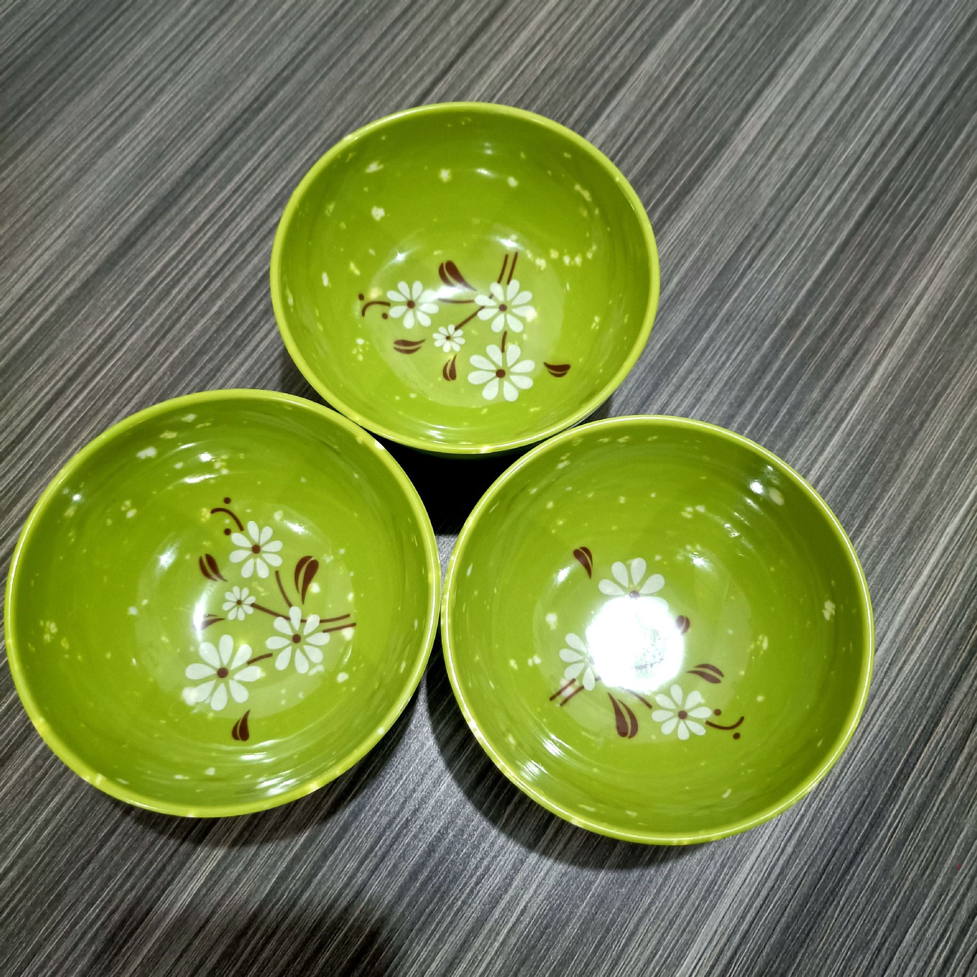 【 Zone 3-10 】178 Green Flower bowls 480 yuan per box, green printed small bowls, rice bowls, fast food bowls, spicy hot pot rice noodle bowls, melamine bowls, imitation porcelain bowls 1 yuan 2 yuan supply pic 1