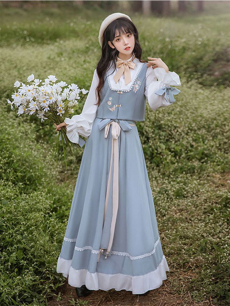 国潮-汉服女成人新款改良汉元素套装破裙中国风日常穿搭详情9