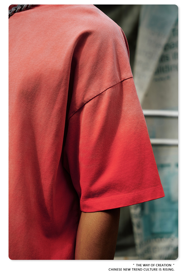 BE男装2025春夏新款纯棉水洗做旧t恤男街头潮牌巴家重磅短袖t恤男详情30