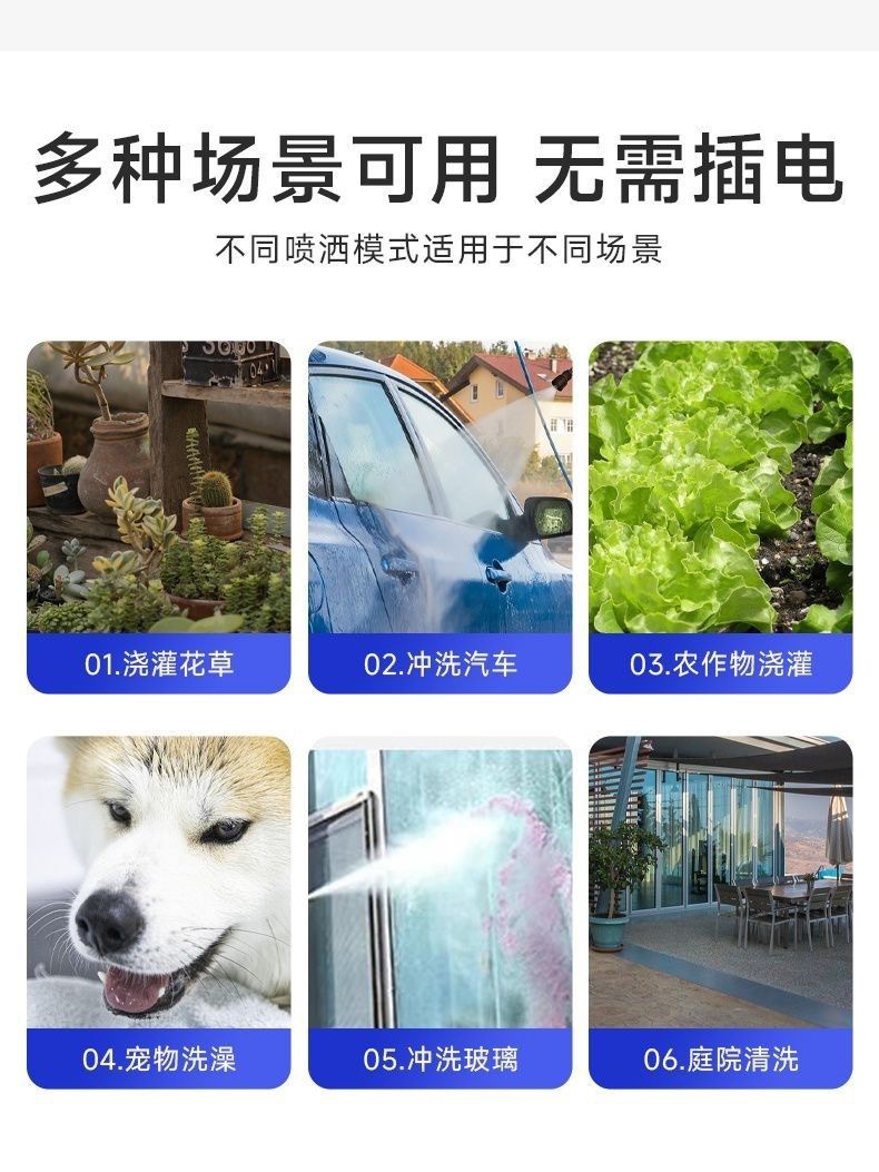 【快接扣4分螺口】两用款防爆洗车管防缠绕快接4分口洗车高压喷枪详情4