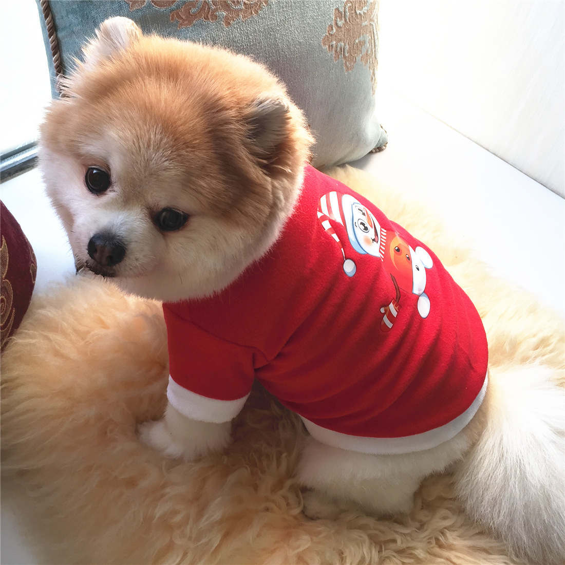 Factory direct sales of pet clothing, dog autumn and winter warm fleece, festival wear, Christmas style, snowman, elk pic 11