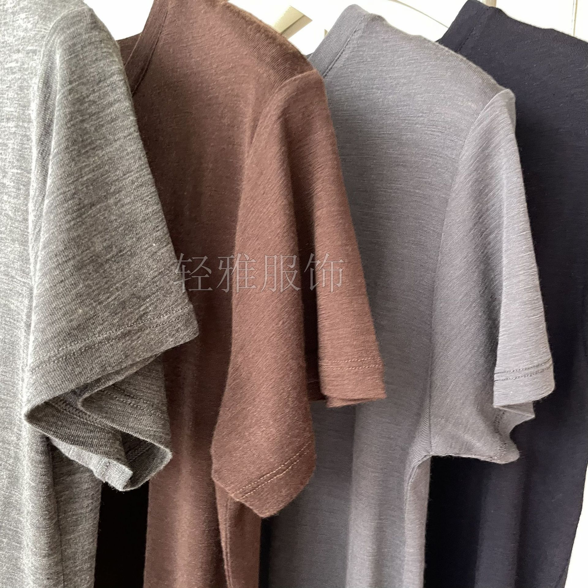 Sweat-wicking and breathable 100 pieces of Australian Merino wool! Round-neck, light, comfortable, slimming, versatile short-sleeved T-shirt for women pic 10