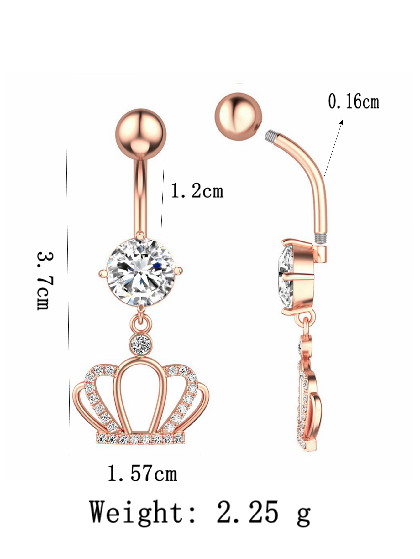 跨境热销316不锈钢合金光球肚脐环脐扣外牙脐钉欧美人体穿刺饰品详情5