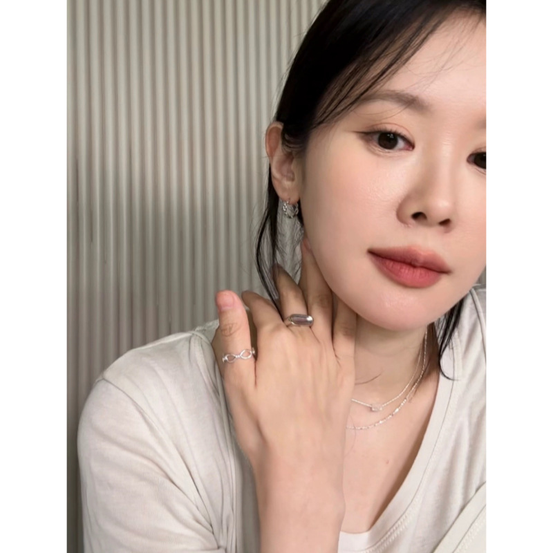 韩国博主happyrim同款蝴蝶结豆豆开口戒指精致简约叠戴可调节指环详情2