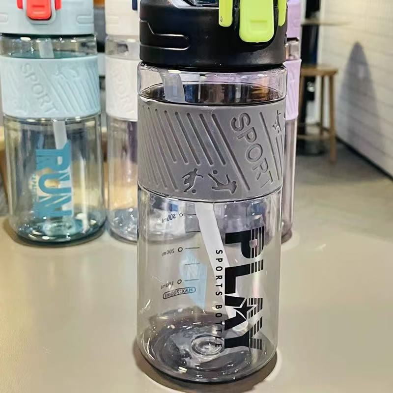 新品运动大容量字母印花吸管杯塑料杯健身户外学生水杯便携随身杯详情9