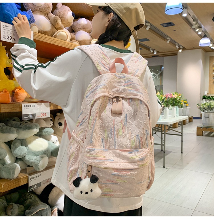 双肩包女生出游可爱少女简约大学生百搭轻便时尚春游中学上课书包详情32