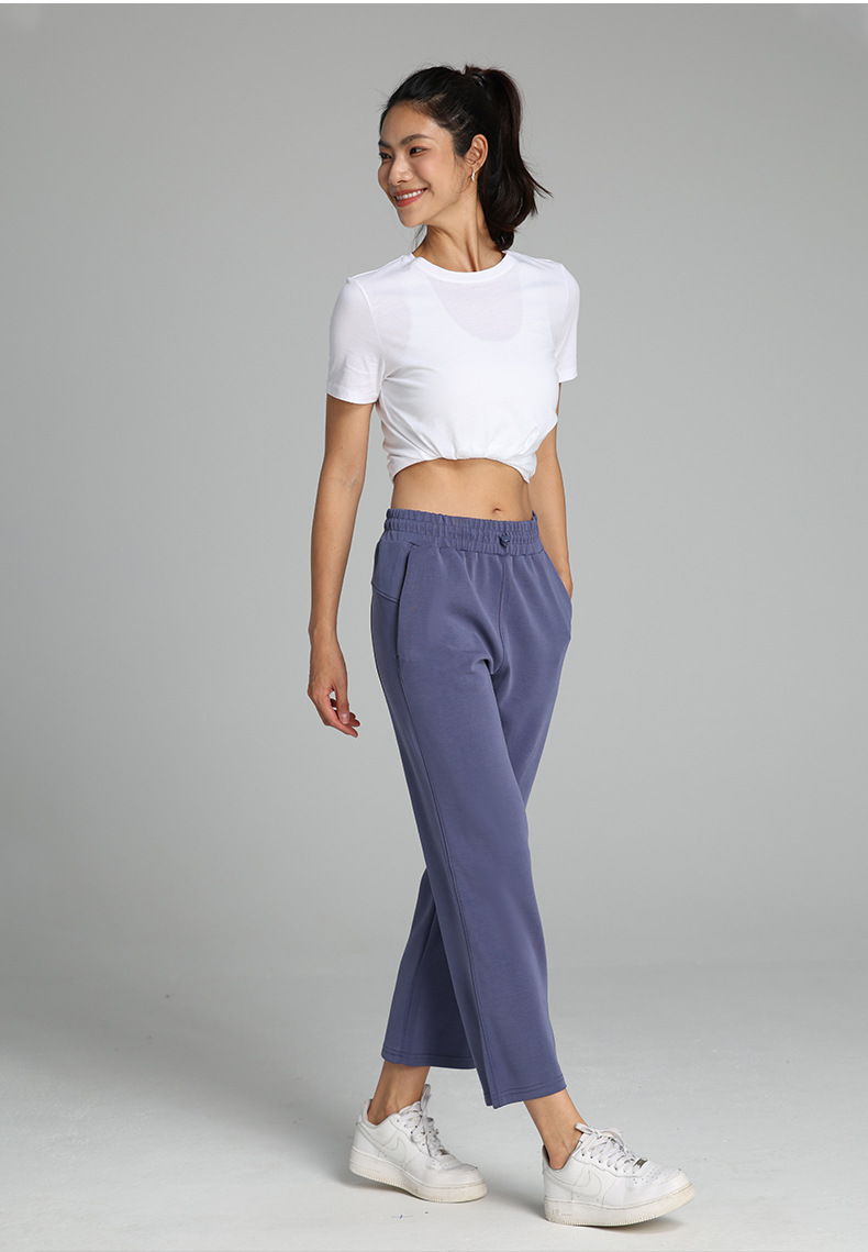 莫代尔七分裤Softstreme瑜伽运动休闲直筒裤阔腿显瘦宽松高腰女裤详情33