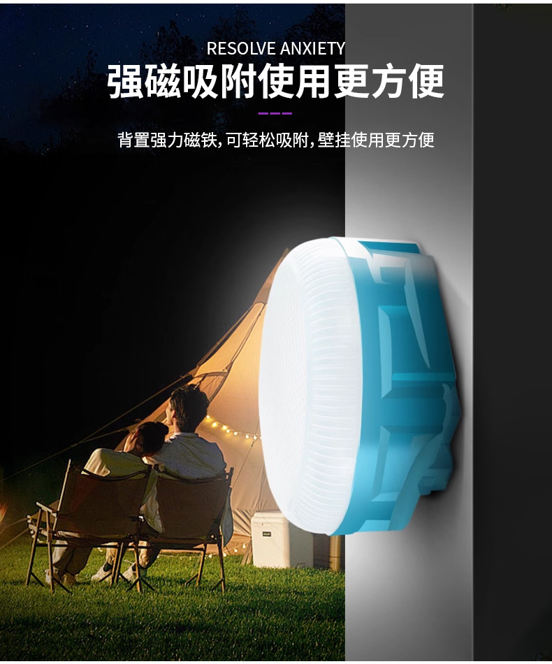 Cross-border new led solar emergency lights, household night market wireless bulb lights, outdoor waterproof tent camping lights pic 8