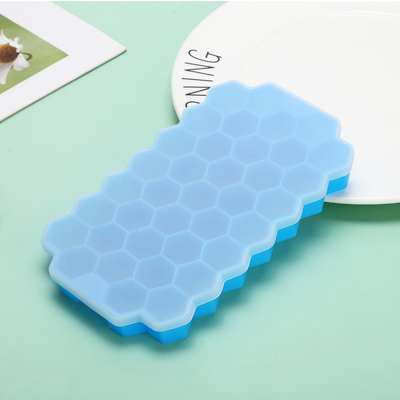 纯硅胶带盖硅胶蜂窝冰格冰模37格蜂窝制冰模具硅胶冰格雪糕冰块盒详情12