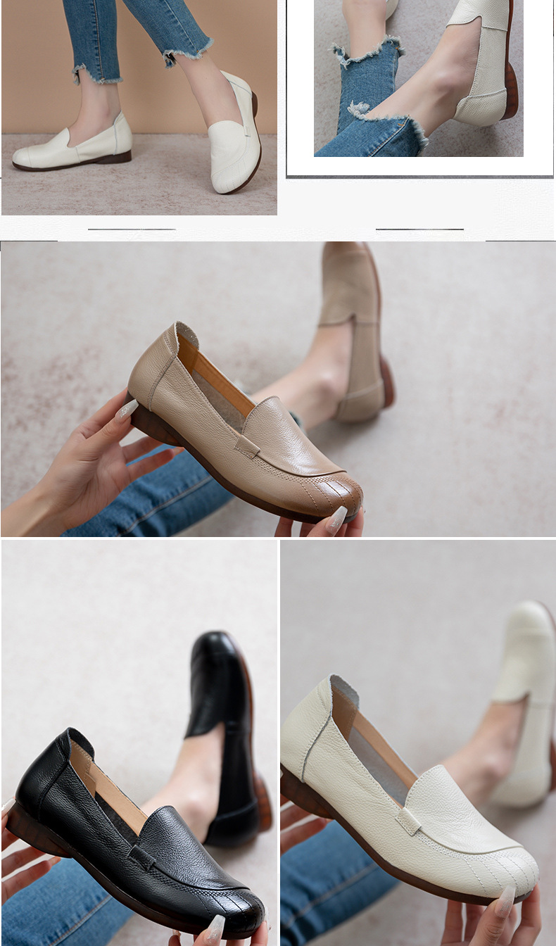 真皮软底防滑妈妈鞋单鞋女鞋子闰月鞋平底舒适中老年人皮鞋春秋款详情10