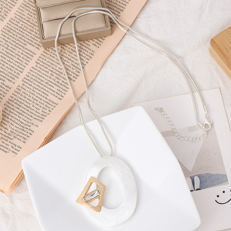 亚马逊爆款欧美外贸简约蛇骨链复古简约时尚ins风长款项链毛衣链详情12