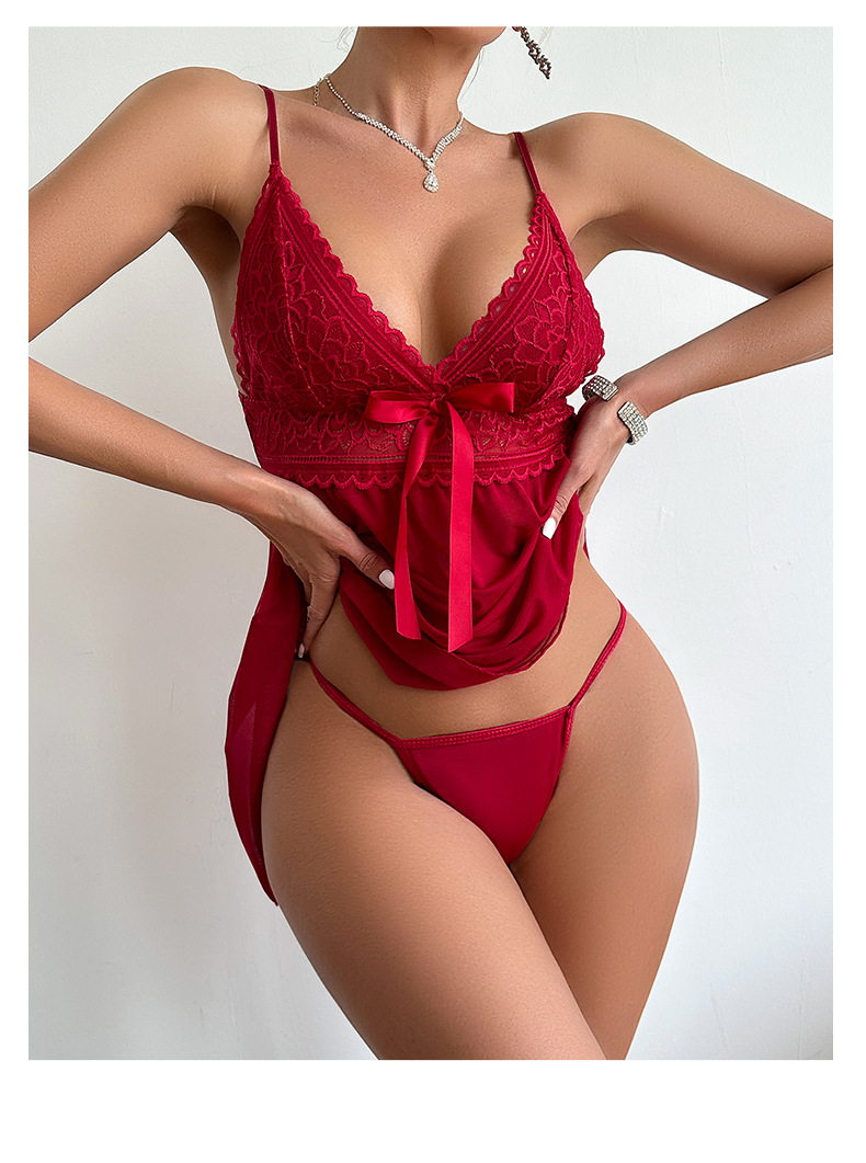 Source Factory Summer Sexy See-through mesh lace Halter Dress Low-cut thin private Seductive Sleeping Dress 716 pic 27