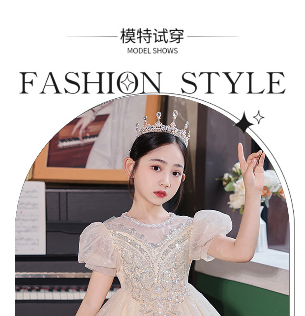 女童礼服轻奢小众高端洋气儿童钢琴走秀表演服女孩生日主持蓬蓬裙详情6