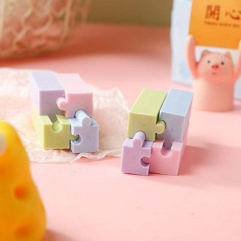 工厂直销批发创意积木拼装橡皮擦少屑擦得干净小学生专用彩色文具详情2