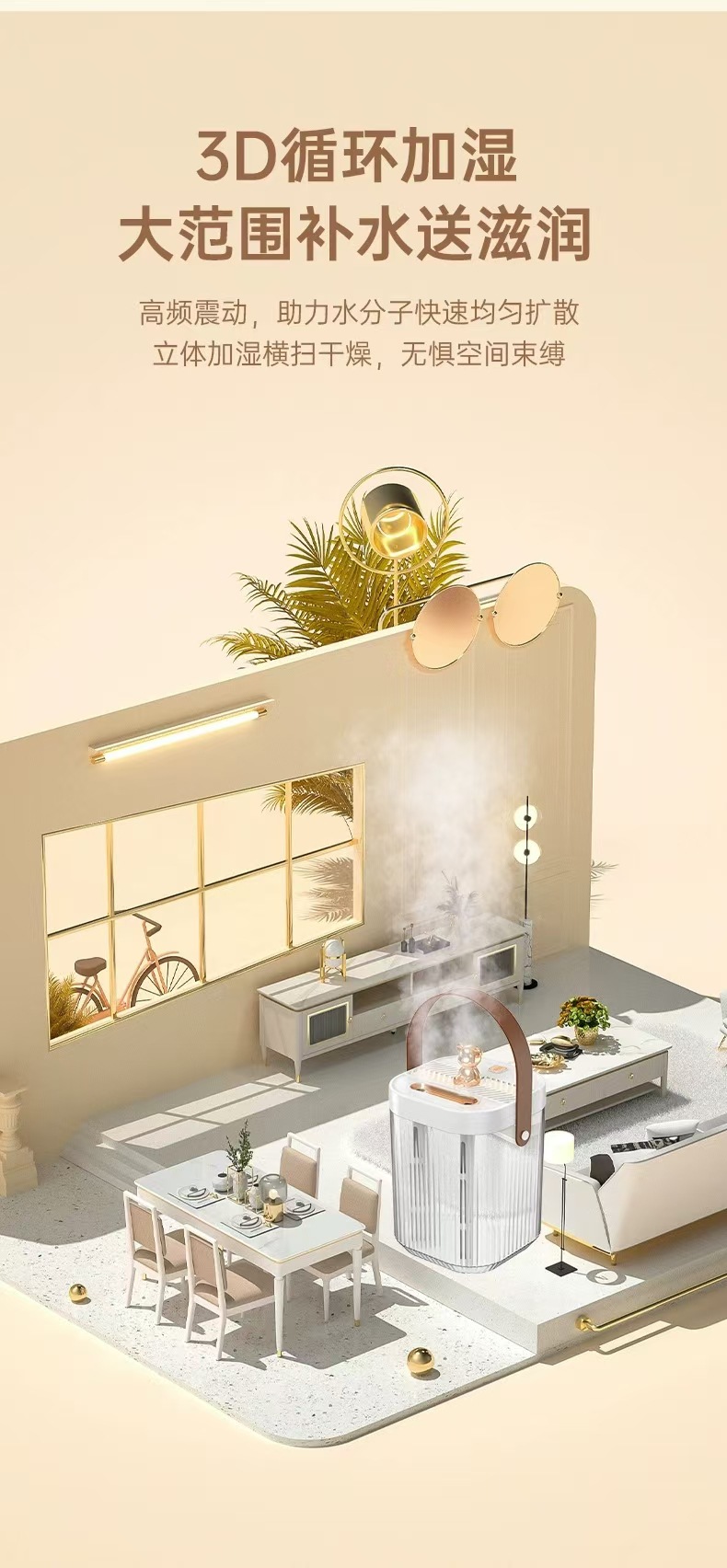 2L large-capacity humidifier, dual spray for home use, pregnant women, infants, bedrooms, household air purification, small spray desktop pic 4