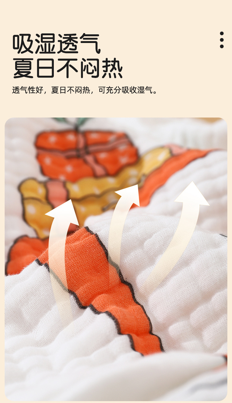 纱布浴巾婴幼儿毯子初生棉纱布宝宝一件代发新生儿童六层盖毯包被详情18