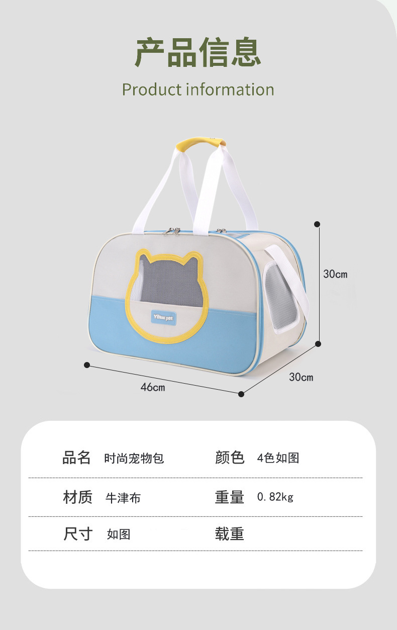 跨境猫包透气大容量外出便携包可单肩斜挎宠物背包猫狗包透气轻便详情11