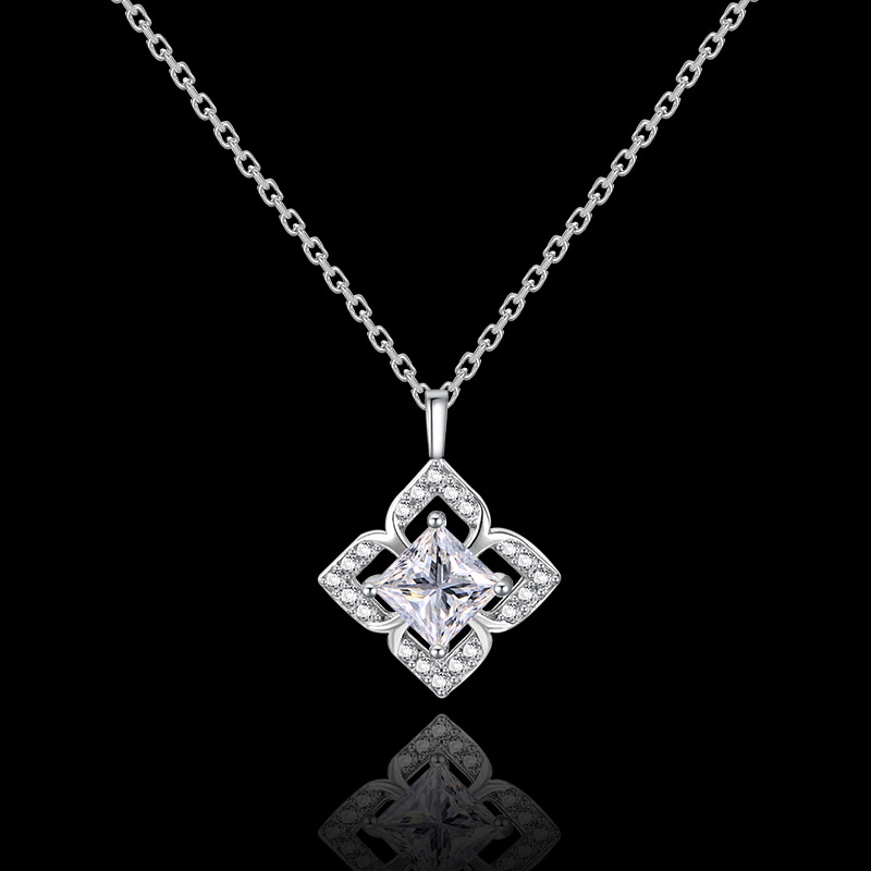 S925 All-silver Swan Kiss Heart Necklace for Women, 26 new style gourd pendant love bouquet necklace pic 20
