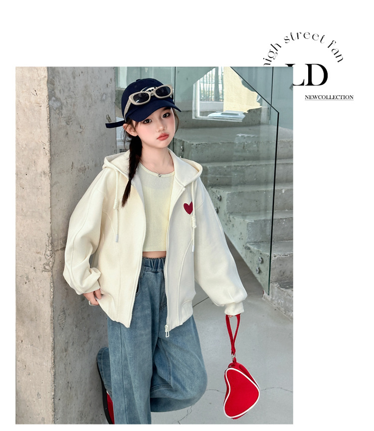 女童春秋款韩版休闲连帽卫衣外套中大童初中生洋气时尚儿童春装潮详情29