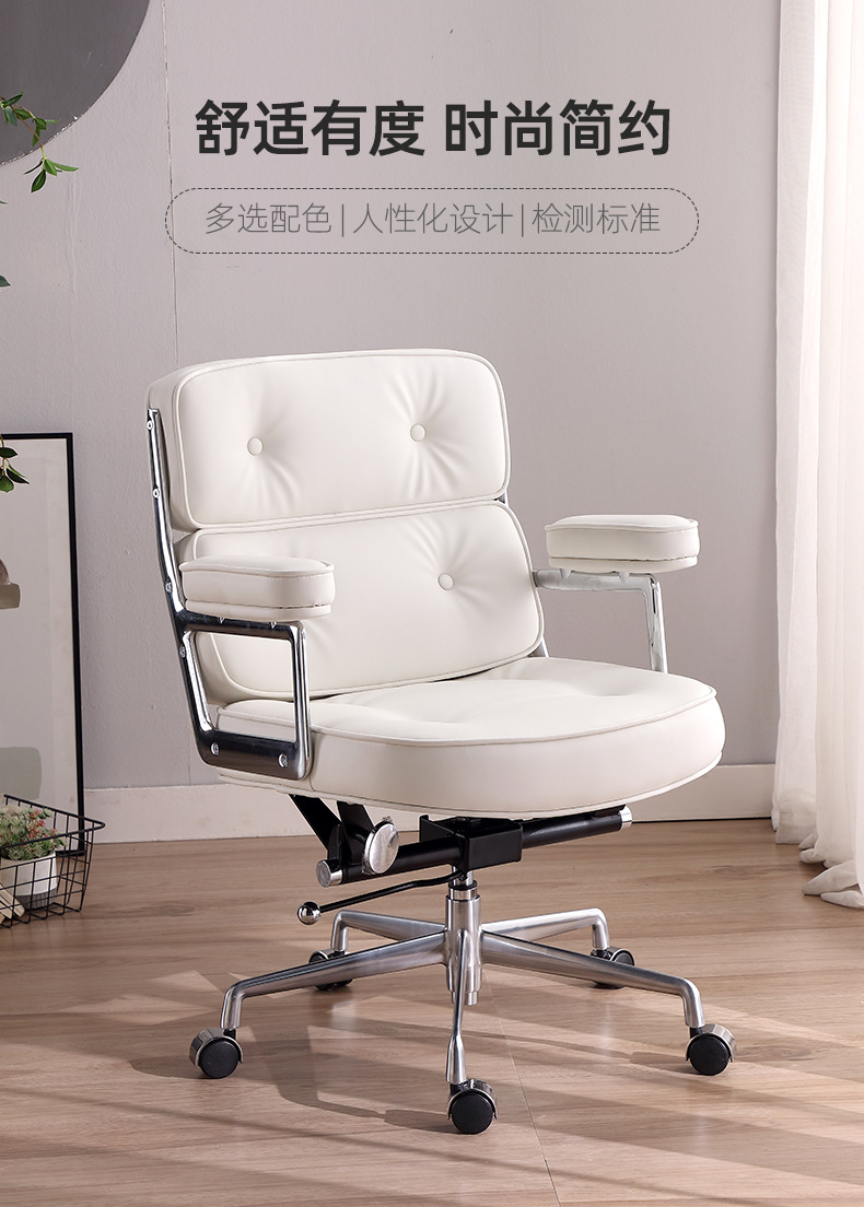 Foshan Rujin beige study bedroom computer chair, home style adjustable office chair, study room meeting swivel chair pic 15