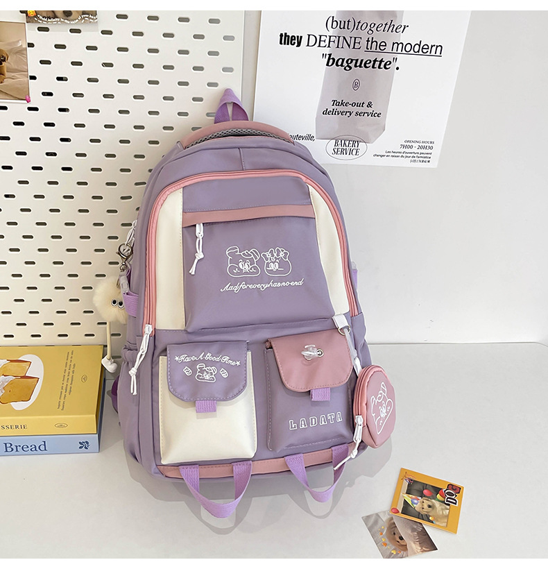 Japanese and Korean casual backpacks, forest-style schoolbags, multi-pocket schoolbags for primary school students, large capacity for cross-border travel for junior and senior high school students pic 37