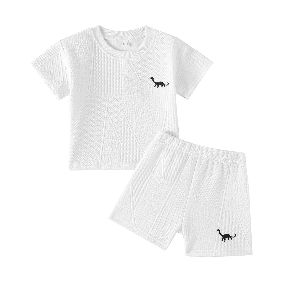 A simple and comfortable embroidered T-shirt and shorts set with horse racing patterns for boys aged 0-3 years old, a new summer sports outfit pic 30