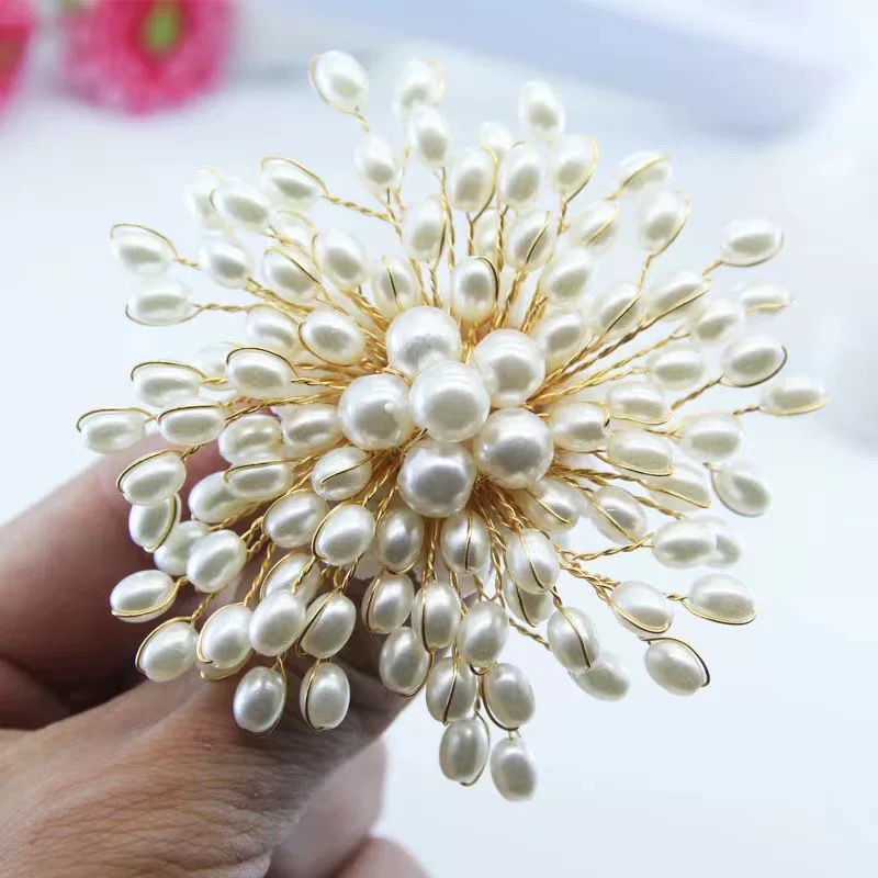 手工高档气质奢华珍珠雪花胸针女高级感大气优雅胸花大衣别针配饰详情6
