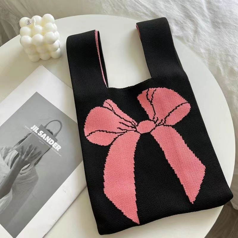 女士针织包多巴胺小包包手机包托特包针织包时尚卡通针织手提袋详情5