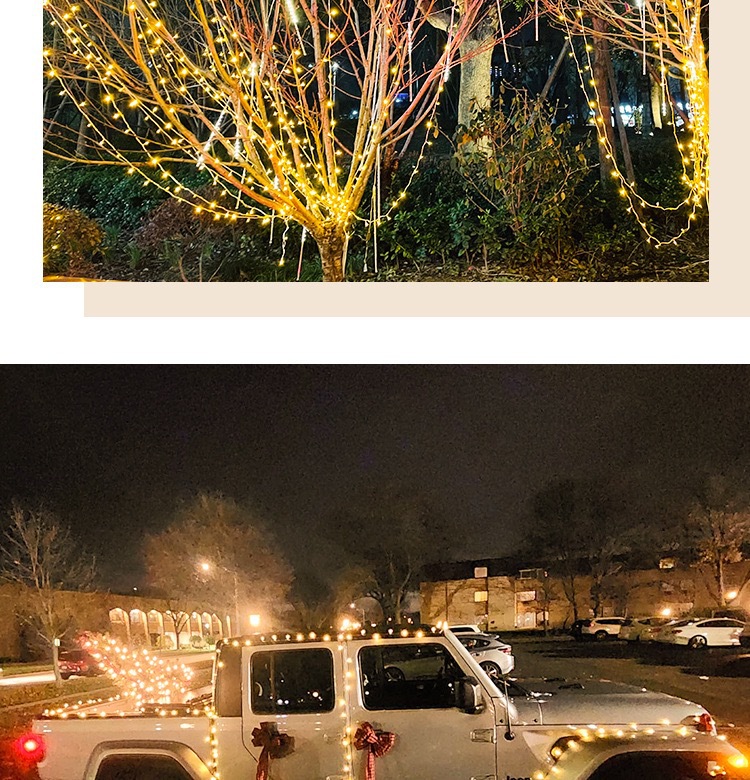 Colorful string lights, starry sky, outdoor waterproof tree wrap decoration, dense string lights, neon lights, star lights pic 15