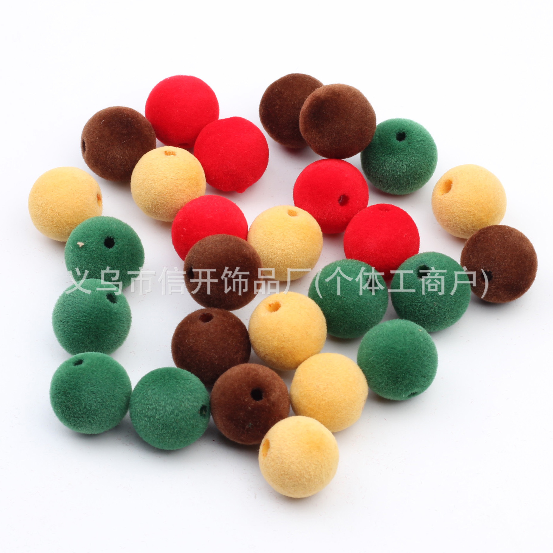 通孔植绒圣诞系列圆珠串珠笔饰品配件手机钥匙链手工diy饰品材料详情10