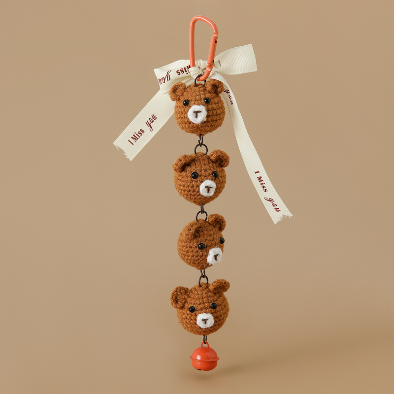 窗边手工铃铛挂件多头动物好运挂串车内装饰编织鲸鱼熊猫小鸡兔子详情3