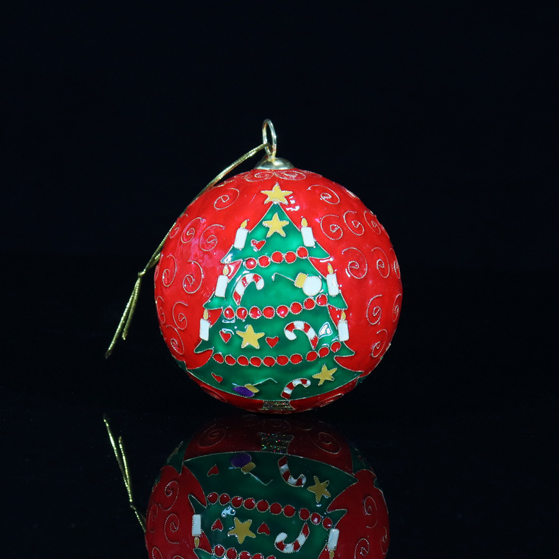 A 90mm Christmas ball in silver blue with a copper base and cloisonne enamel filigree. This is a collection of old Jingtai LAN cultural and artistic collectibles from Beijing pic 3