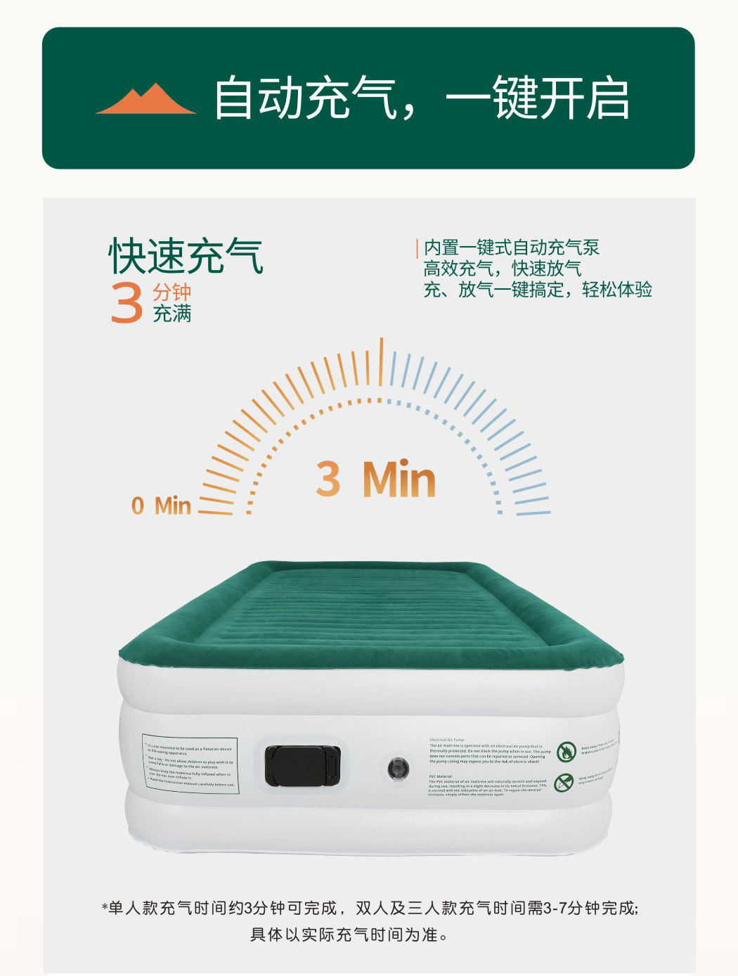 品牌新品直拉带气垫床充气床垫PVC充气床单人气垫床加高床垫植绒详情15