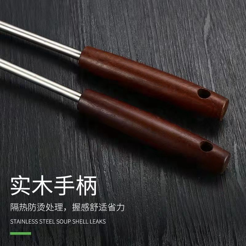 特厚食品级不锈钢锅铲汤勺漏勺煎铲木柄炒菜铲子家用防烫厨房商用详情5