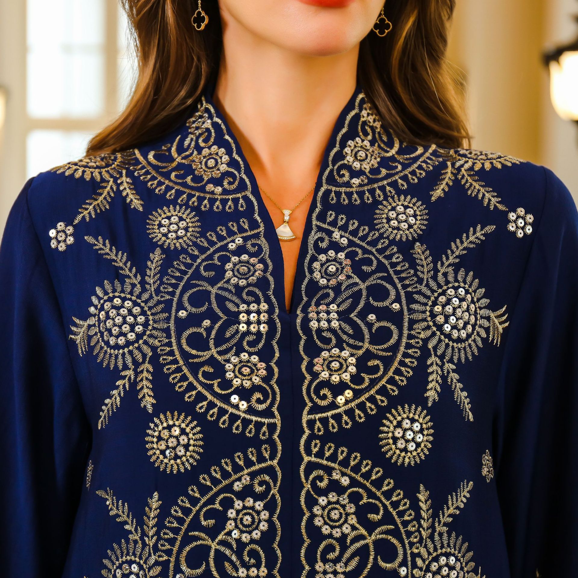En stock europa y américa crossover musulmán mujer robe Medio Oriente dubai vestido abaya bordado robe grande vestido de noche pic 26