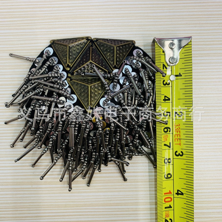 三角形肩章管珠吊须流苏服装饰品辅料详情6