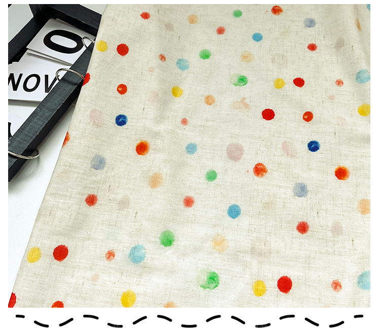 多彩圆点全棉四十支府绸数码印花布料童装衬衣连衣裙服装面料详情4