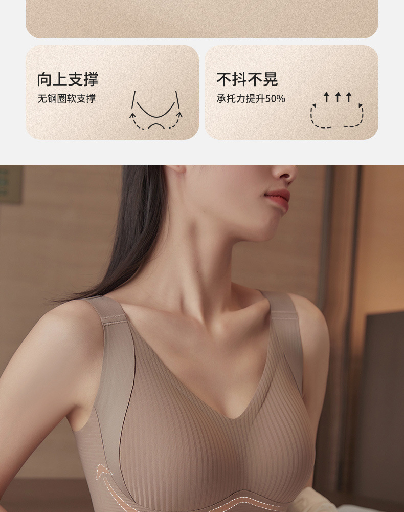 双重提拉大码内衣女士大胸显小无钢圈文胸聚拢侧收副乳防下垂胸罩详情3