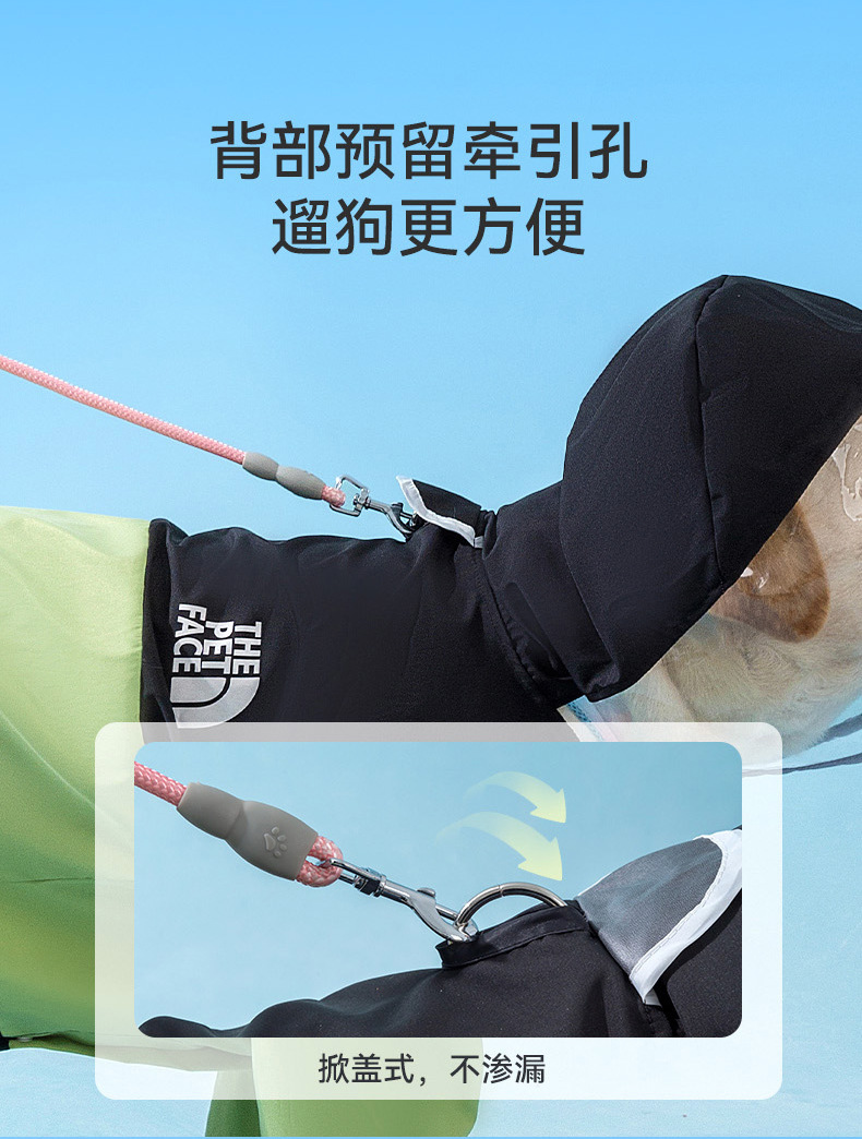 Cross-border foreign trade dog fashion patchwork Golden Retriever large dog raincoat, medium and large dog four-legged full coverage waterproof pet raincoat pic 10