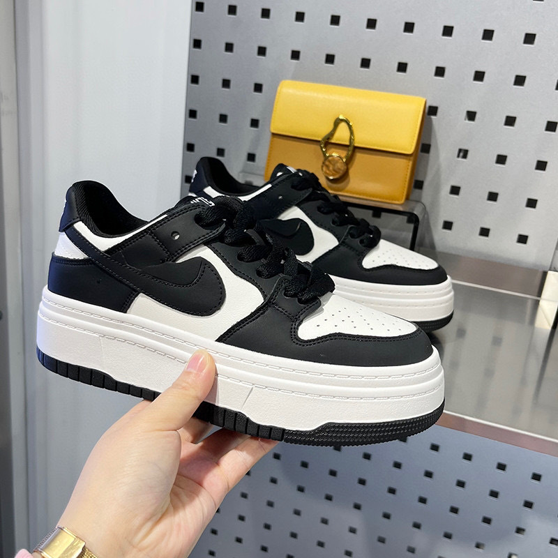 2024黑白色厚底真皮熊猫勾勾鞋女新款小白鞋云朵鞋休闲单鞋运动板详情2